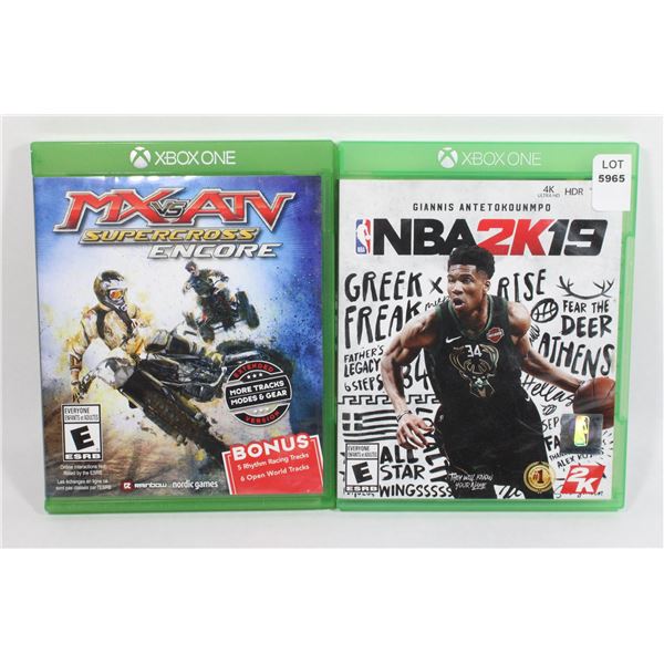 XBOX ONE NBA 2K 19, AND MX VS ATV SUPERCROSS GAMES