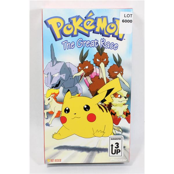 POKEMON THE GREAT RACE VHS. NEW, SEALED