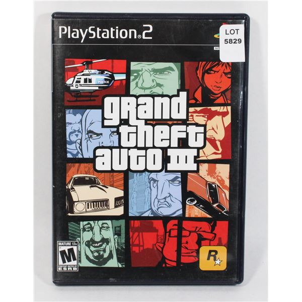 PLAYSTATION 2 GRAND THEF AUTO III PS2 GAME
