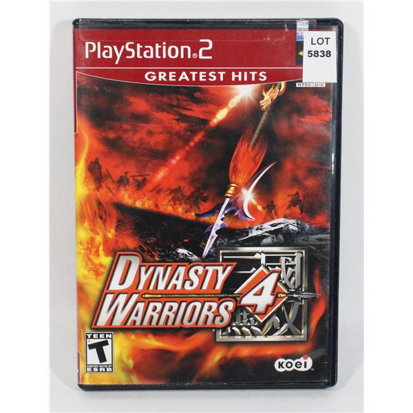PLAYSTATION 2 DYNASTY WARRIORS 4 PS2 GAME