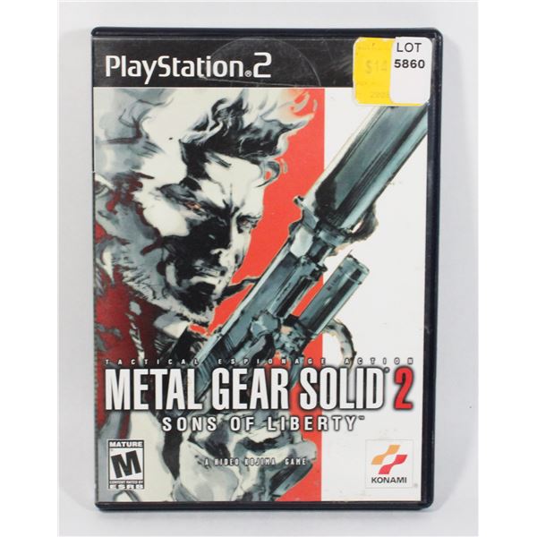 PLAYSTATION 2 METAL GEAR SOLID 2 SONDS OF LIBERTY