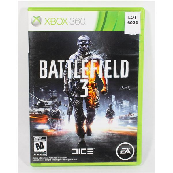 XBOX 360 BATTLEFIELD 3 GAME