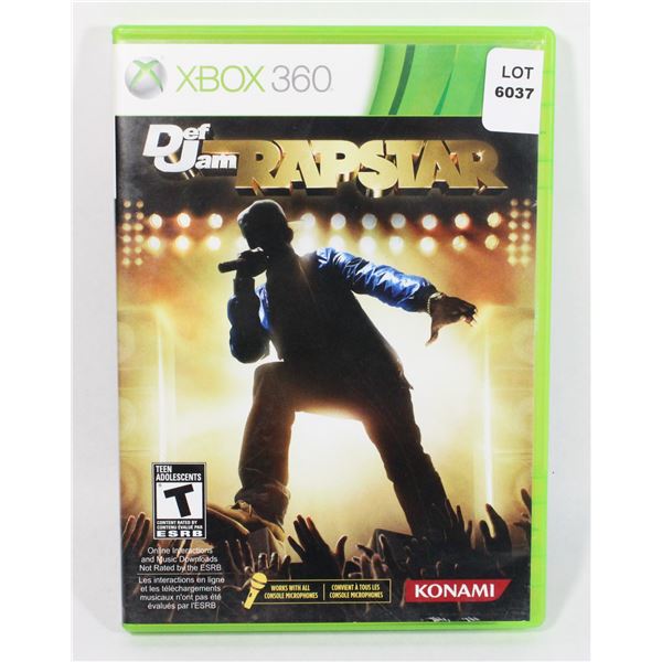 XBOX 360 DEF JAM RAP STAR GAME