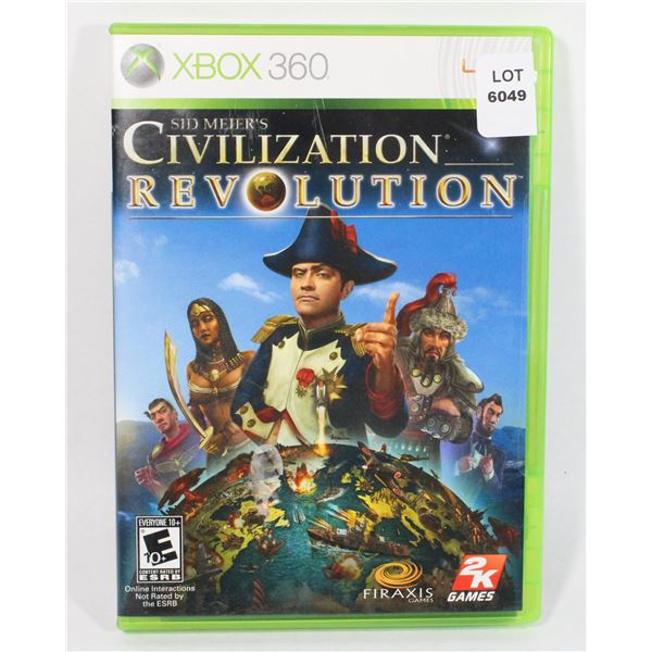 XBOX 360 SID MEIR'S CIVILIZATION REVOLUTION GAME