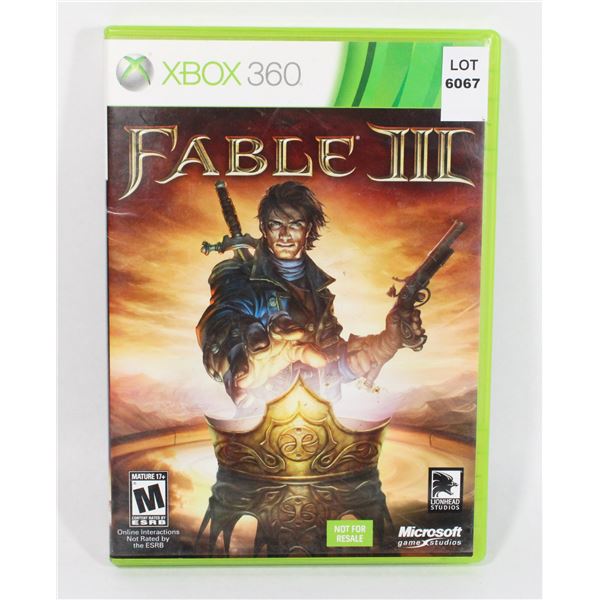 XBOX 360 FABLE III GAME