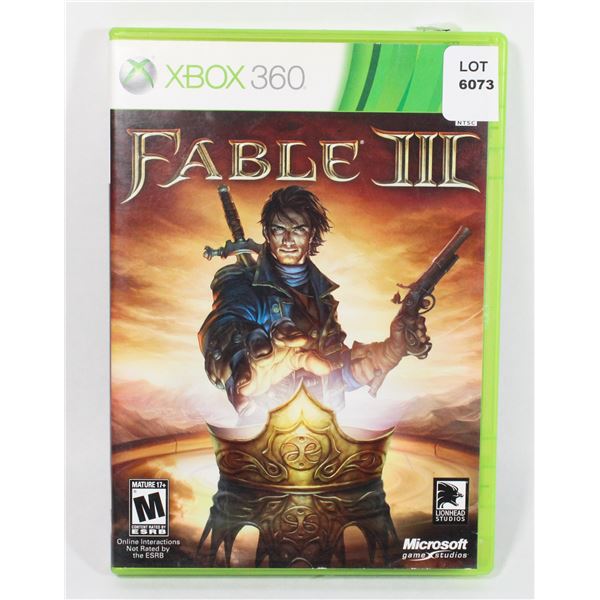 XBOX 360 FABLE III GAME