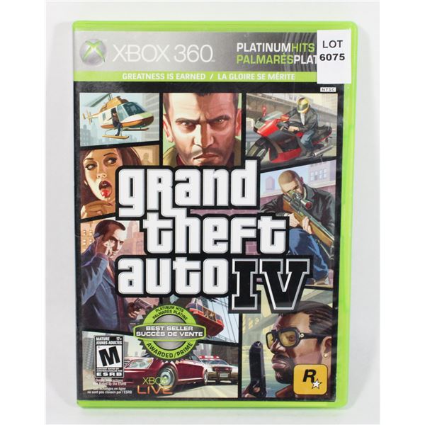 XBOX 360 GRAND THEFT AUTO IV GAME
