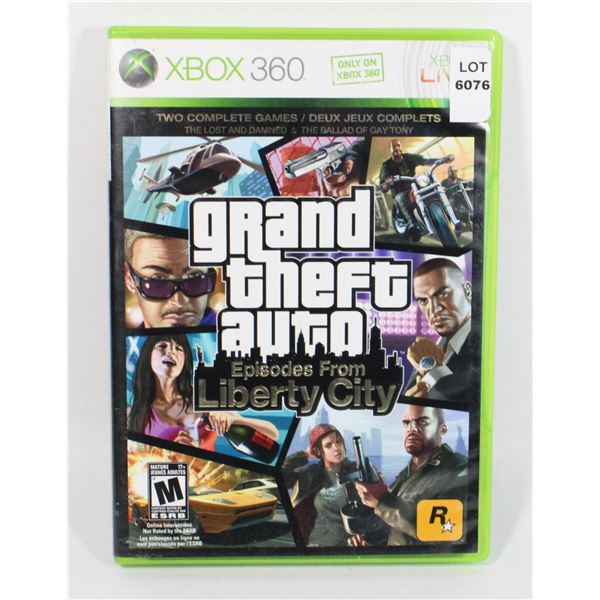 XBOX 360 GRAND THEFT AUTO EPISODES FROM LIBERTY