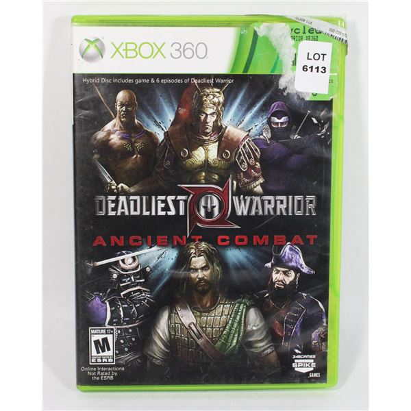 XBOX 360 DEADLIEST WARRIOR ANCIENT COMBAT