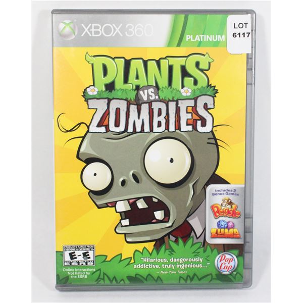 XBOX 360 PLANTS VS. ZOMBIES GAME