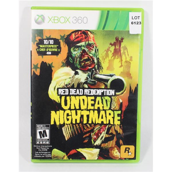 XBOX 360 RED DEAD REDEMPTION UNDEAD NIGHTMARE GAME