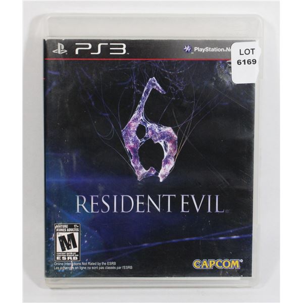 PLAYSTATION 3 RESIDENT EVIL 6 GAME