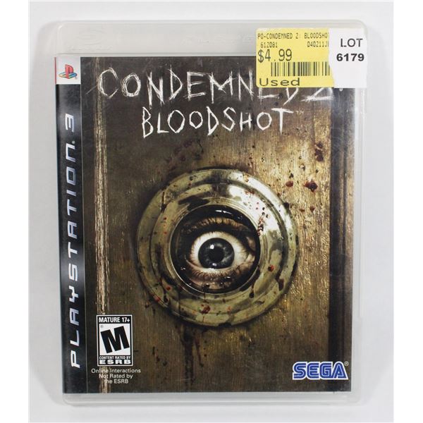 PLAYSTATION 3 CONDEMNED 2 BLOODSHOT GAME