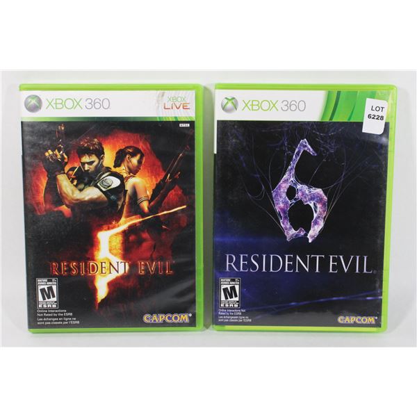 XBOX 360 RESIDENT EVIL 5 AND 6