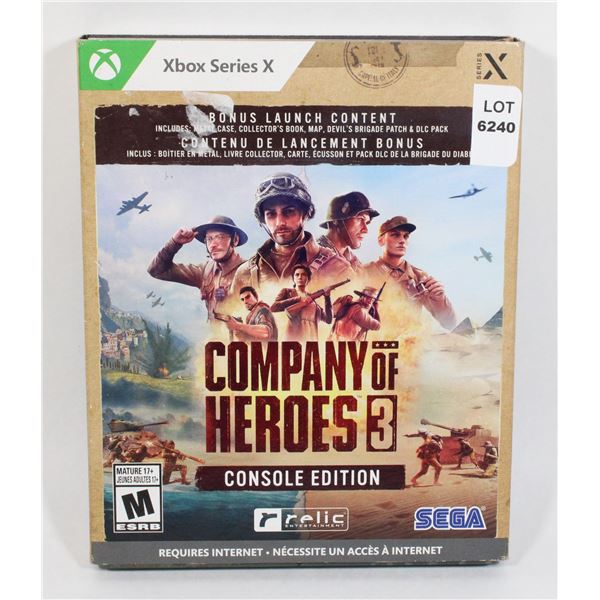 XBOX ONE X COMPANY OF HEROES 3 STEELBOOK