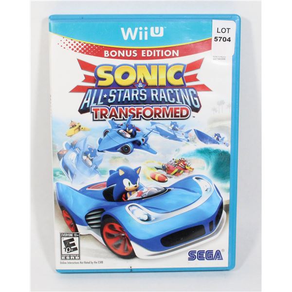 NINTENDO WII U SONIC&ALLSTARS RACING TRANSFORMED