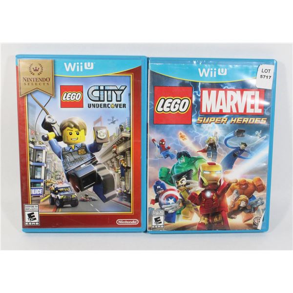 NINTENDO WII U LEGO MARVEL SUPER HEROS +CITY CASE AND LEGO MOVIE GAME