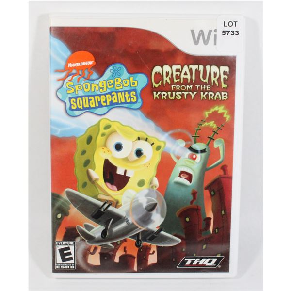 NINTENDO WII SPONGEBOB CREATURE FROM KRUSTY KRAB