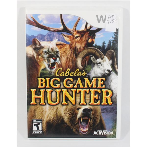 NINTENDO WII CABELAS BIG GAME HUNTER