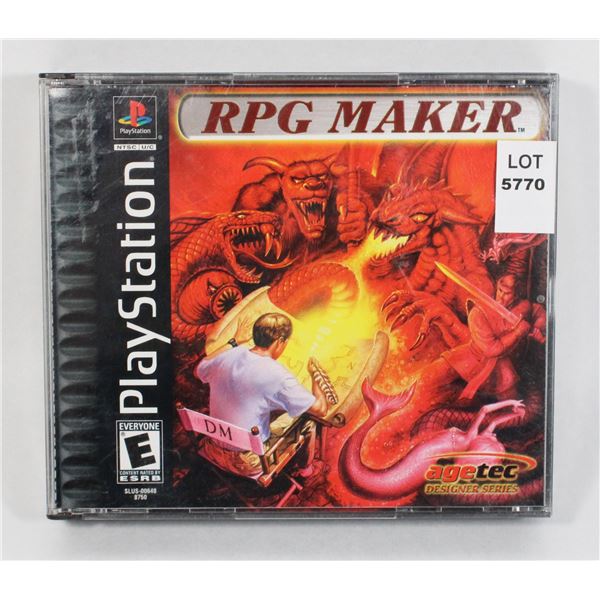 PS1 RPG MAKER BLACK LABEL HTF CIB EXC CONDIT.