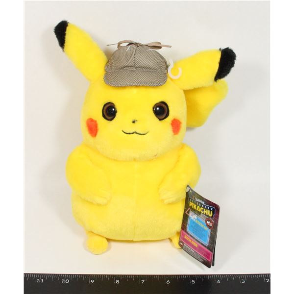 POKEMON PIKACHU WITH DETECTIVE HAT STUFFED TOY