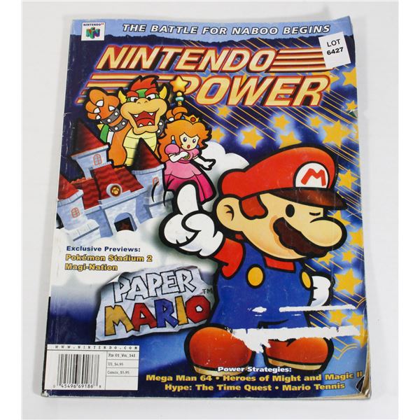 NINTENDO POWER BEB 2001 PAPER MARIO COVER