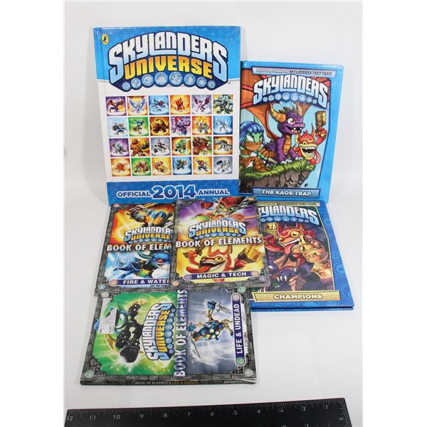LARGE LOT OF SKYLANDERS BOOKS INCLUDING BOOK OF