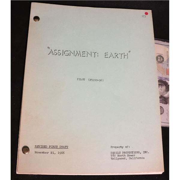 STAR TREK ASSIGNMENT EARTH PRODUCTION SCRIPT DATED NOVEMBER 21, 1966 REVISED FIRST DRAFT