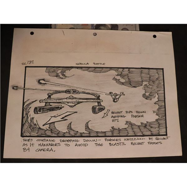STAR TREK II THE WRATH OF KAHN HAND DRAWN STORYBOARD WITH ENTERPRISE AND RELIANT SC. 189