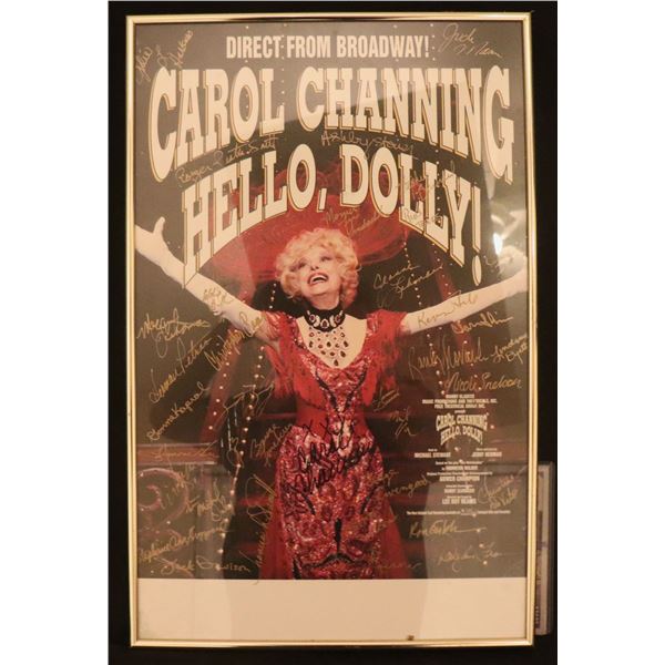 NO RESERVE HELLO DOLLY POSTER HAND SIGNED BY ENTIRE CAST NICELY FRAMED AUTOGRAPH