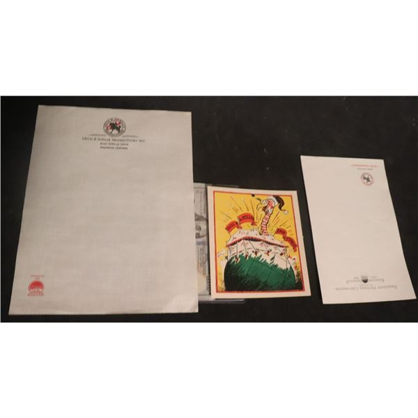 NO RESERVE CECIL B DEMILLE CLOTH & PAPER LETTERHEAD AND CHRISTMAS CARD A