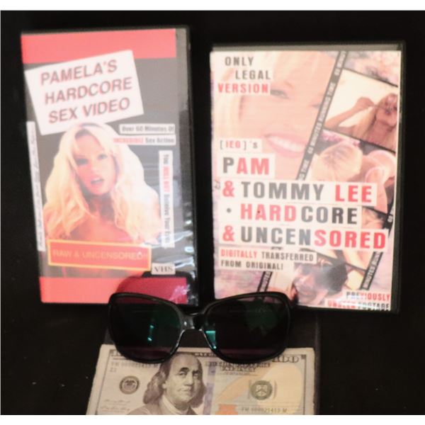 PAM & TOMMY PAMELA'S HARDCORE SEX VIDEO TAPE AND DVD WITH GLASSES