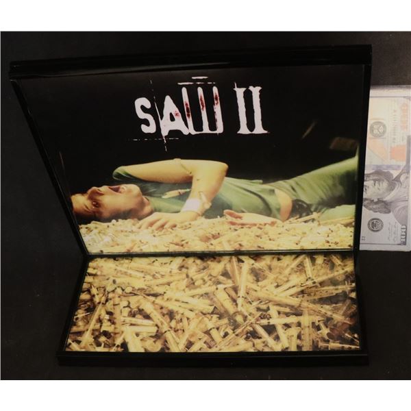 NO RESERVE SAW II NEEDLE PIT TRAP SYRINGES ACRYLIC DISPLAY