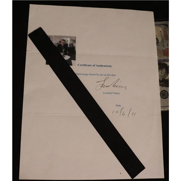 STAR TREK SPOCK LEONARD NIMOY HAND SIGNED CERTIFICATE OF AUTHENTICITY