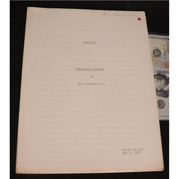 STAR TREK TURNABOUT INTRUDER PRODUCTION SCRIPT TEASER MAY 8, 1968 SIGNED BY GENE RODDENBERRY