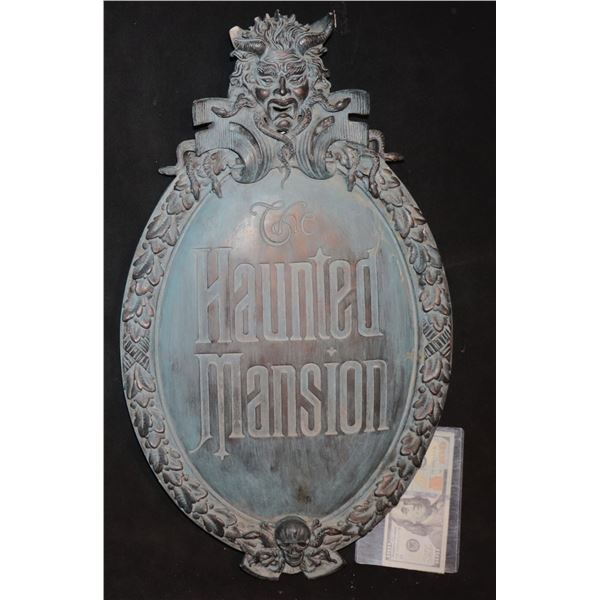 NO RESERVE THE HAUNTED MANSION PLAQUE "POSSIBLE" DISNEY PARK ORIGINAL WITH SOUND GREETING