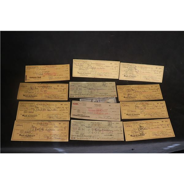 ZZ CECIL B DEMILLE HAND SIGNED & CASHED CHECKS LOT OF 12