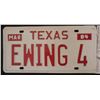 Image 1 : DALLAS TV EWING 4 METAL 1984 TEXAS LICENSE PLATE SCREEN MATCHED