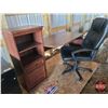 Image 4 : Office Furniture : Desk with built-on Cabinet; Metal File Cabinet; Office Chair & Coat Rack (Desk Me