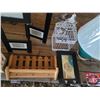 Image 4 : Home Décor Grouping : Photo Frames; Table Lamps; Décor Cage; Wall Mirror w/Hooks; Free Standing Iron