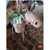 Image 3 : Home Décor Grouping : Clock; Planter; Foot Stools; Baskets; etc
