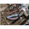 Image 5 : Pallet Lot: Partial Pails of Oil ; Oil Drain Pans; Grease Guns (2); Filter Wrenches