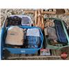 Image 1 : Pallet Lot: (3) Totes Blankets + Suitcase