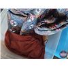 Image 8 : Pallet Lot: (3) Totes Blankets + Suitcase