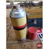 Image 3 : Vintage Tin Lunch Box with Thermos (7-1/2"H x 10"W x 5"W)