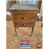Image 1 : Antique Side Table (2 Drawer) (28"H x 17"W x 12"D)