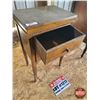 Image 2 : Antique Side Table (2 Drawer) (28"H x 17"W x 12"D)