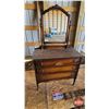 Image 1 : Antique 3 Drawer Dresser w/Mirror (68"H x 38"W x 18"D)