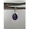 Image 1 : 6.14 CT NATURAL AMETHYST SILVER PENDANT OVAL CUT CERTIFICATION