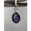Image 2 : 6.14 CT NATURAL AMETHYST SILVER PENDANT OVAL CUT CERTIFICATION